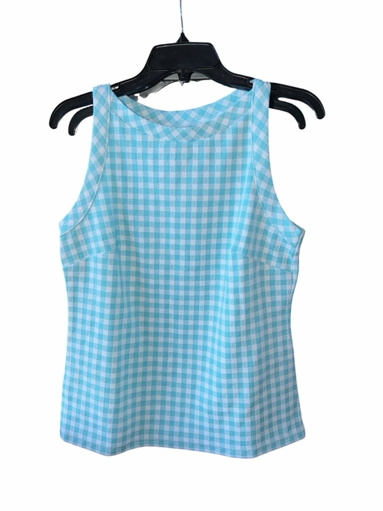 Ann Taylor Tops - Ann Taylor Ann Taylor Gingham Boatneck Tank Top In Aqua Pop size Medium
